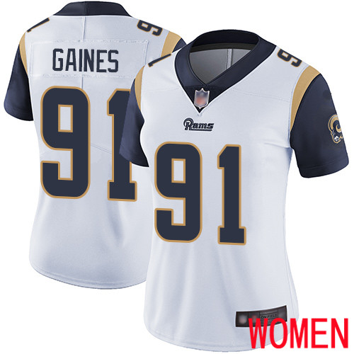 Los Angeles Rams Limited White Women Greg Gaines Road Jersey NFL Football 91 Vapor Untouchable